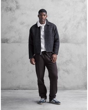 Abercrombie & Fitch Wool Blend Herringbone Jacket - Grey