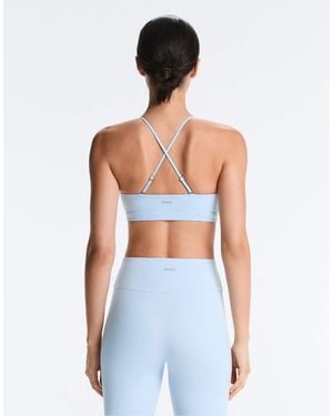 Oysho Comfortlux Light-support Sports Bra With Crossover Straps - Blue