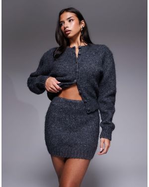 Wanderdoll Misty Wool Blend Sparkly Knit Mini Skirt - Blue