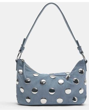 Pull&Bear Studded Shoulder Bag - Blue