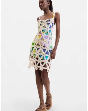 Desigual Crochet Dress - White