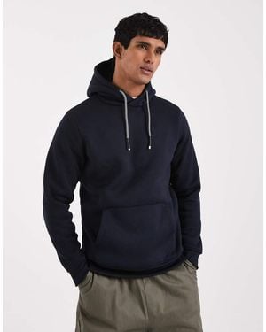Brave Soul Hoodie Met Contrasterende Trekkoorden - Blauw