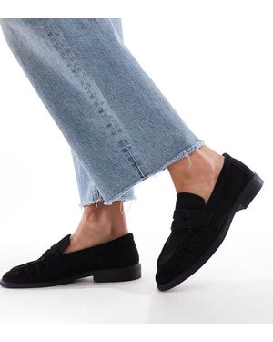 SEQWL Wide Fit Hershe Ruched Loafers - Blue