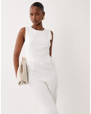 Vila – ärmelloser jumpsuit aus webstoff - Weiß