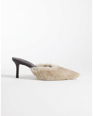 Steve Madden – alexi – mules aus kunstpelz - Natur