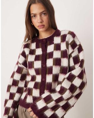 ASOS Knitted Brushed Cardigan - Multicolour