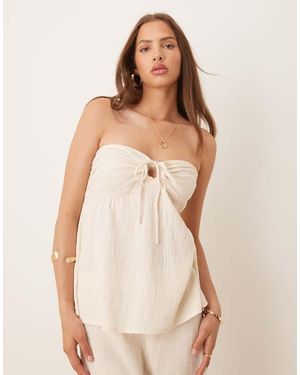 esmé studios Esmee Exclusive Halter Tie Front Beach Top - Natural