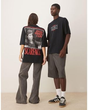 ASOS Unisex Oversized T-shirt With Scarface Print - Black