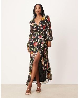 Hope & Ivy Wrap Front Maxi Dress - Natural