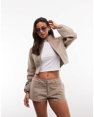 CERNUCCI Twill Micro Shorts Co-Ord - Natural