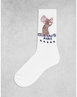 ASOS Disney Pixar Socks With Ratatouille Graphic - White