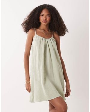 Jdy Cheesecloth Sleeveless Mini Dress - Green