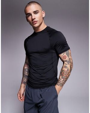 4505 Muscle Fit Seam Detail Quick Dry Base Layer Top - Blue