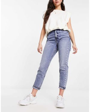 River Island – mom-jeans mit hohem bund - Blau