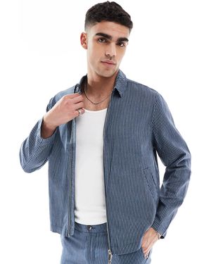 New Look – gestreifte harrington-jacke - Blau
