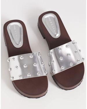 ASOS Fallen Clog Sandal Slides - Grey