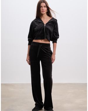 Stradivarius Velvet joggers - Black