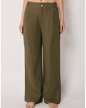 Calzedonia Trousers With Linen And Viscose - Green
