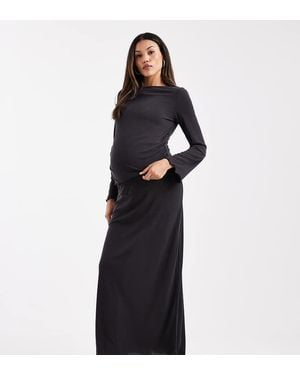 ASOS Asos Design Maternity Co-ord Slinky Column Maxi Skirt - Blue