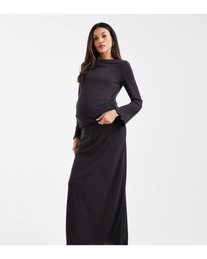 ASOS Falda Larga Negra Ceñida De Corte Recto De Asos Design Maternity (Parte De Un Conjunto) - Azul