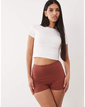 4505 Hourglass Icon High Waist 3 Inch Booty Short - White