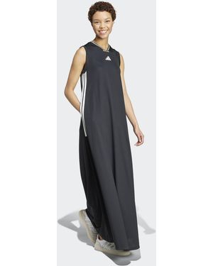 adidas – tiro cut – langes, weiches netzstoff-kleid - Weiß