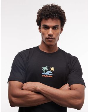Parlez Mateo - t-shirt manches courtes à logo et motif plage - Noir