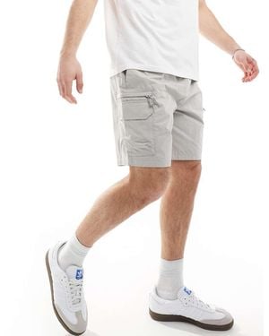 River Island Pantaloncini Cargo Color Pietra Chiaro - Bianco
