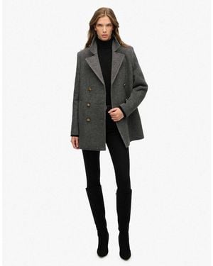 Superdry Zweireihige cabanjacke - Schwarz