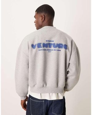 ASOS Sweatshirt Van Zware Scuba-Achtige Stof Met Print Op De Borst - Wit