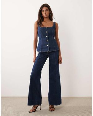 GOOD AMERICAN Good Waist Palazzo Jean Co-ord - Blue