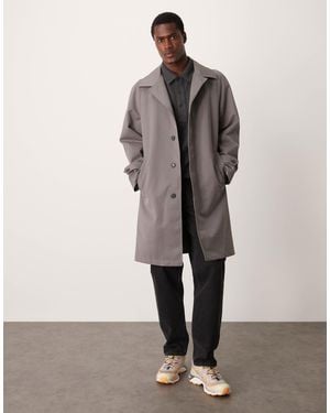 Mango – mittellanger trenchcoat - Grau