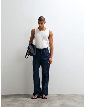 ASOS baggy Fit Linen-blend Pants - White