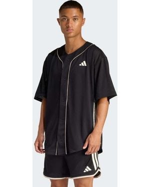 adidas Originals Stadium Mesh Baseball Shirt - Black