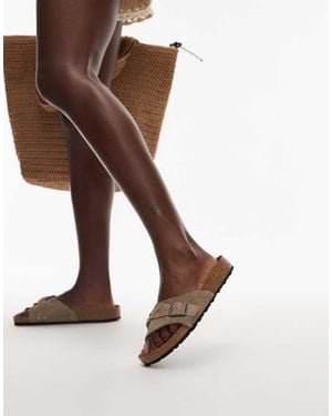Birkenstock Oita Braided Suede Sandals - Brown