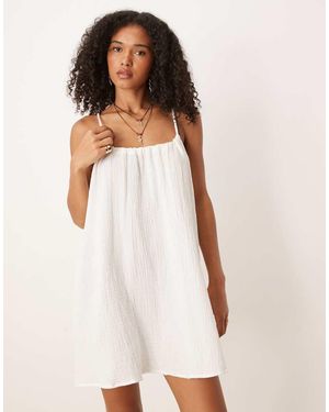 Jdy Cheesecloth Mini Dress - White