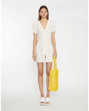 Collective The Label V-Neck Button Down Mini-Dress - White