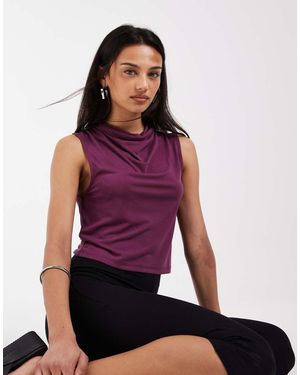 ONLY Top Met Gedrapeerde Halslijn - Rood