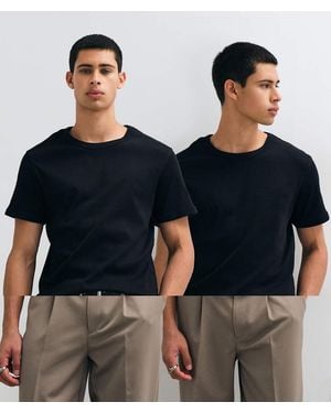 Jack & Jones 2 Pack Rib T-shirts - Blue