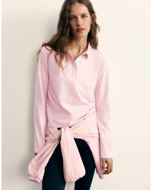 Pull&Bear Long Sleeve Polo Shirt - Pink