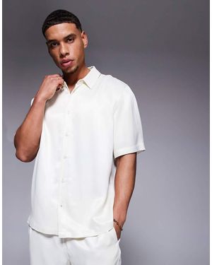 ASOS Co-Ord Boxy Relaxed Satin Shirt - Grey