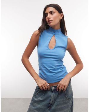 Weekday Oberteil mit schlüssellochausschnitt - Blau