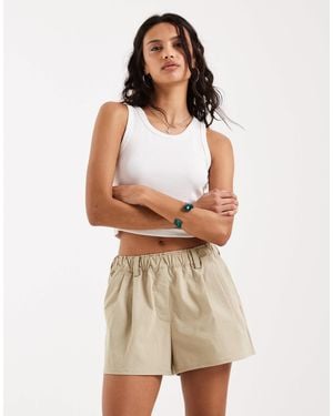 JJXX Twill Shorts With Elasticated Waist - Natural