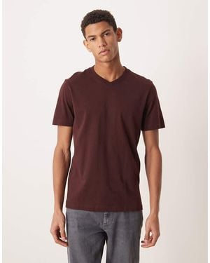 Mango Relaxed Fit V-neck T-shirt - Red