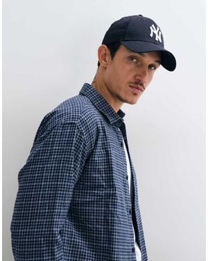 Jack & Jones Micro Check Flannel Shirt - Blue