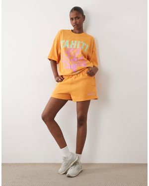 Kaiia – kurze sweatshorts - Orange