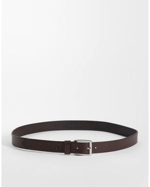 Jack & Jones Square Buckle Leather Belt - White