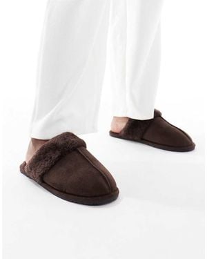 SEQWL Faux Fur Mule Slippers - White