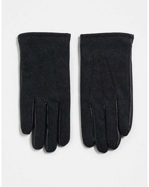 ASOS Felted Leather Gloves - Black
