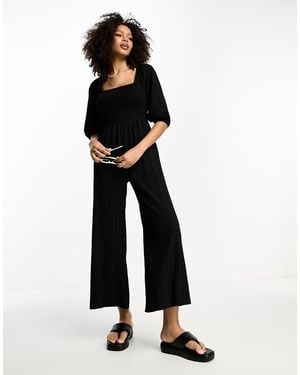Lola May Shirred Tie Back Jumpsuit - White